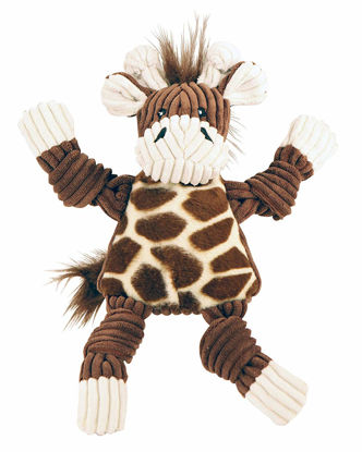 Picture of HuggleHounds Knotties Dog Toys For Small Dogs - Plush Dog Toy For Aggressive Chewers - Squeaky Interactive Puppy Toys - Soft Yet Tough, Durable Stuffed Pet Chew Toy For All Breedss | Small Giraffe