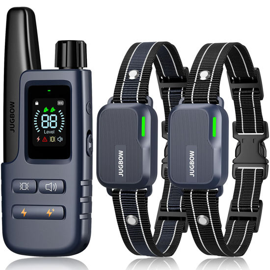 Picture of Jugbow Dog Shock Collar 2 Dogs (10-120Lbs) - 4200FT Dog Training Collar with Remote IPX7 Waterproof Electric Collar with 4 Training Modes, Rechargeable e-Collar for Lager Medium Small Dog Dark Blue