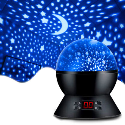 Picture of MOKOQI Star Projector Night Lights for Kids with Timer, Toys for 2-5-14 Year Old Boys Room Lights for Kids Glow in The Dark Stars Moon for Child Sleep Peacefully, Birthday Gifts for Boys-Black
