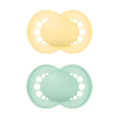 Picture of MAM Original Matte Baby Pacifier, Nipple Shape Helps Promote Healthy Oral Development, Sterilizer Case, Unisex, 16+, 2 Count (Pack of 1)