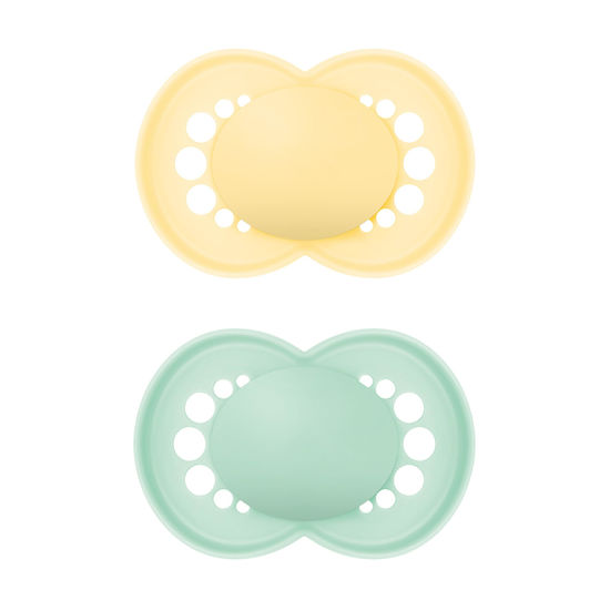 Picture of MAM Original Matte Baby Pacifier, Nipple Shape Helps Promote Healthy Oral Development, Sterilizer Case, Unisex, 16+, 2 Count (Pack of 1)