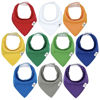 Picture of DiaperSquad's 10-Pack Baby Bibs for Drooling and Teething, Bibs for Boys, Baby Girl - Solid Cotton Baby Drool Bibs (Primary Color)