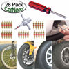 Picture of Febrytold 3 Pcs Tire Valve Core Remover Tools with 25 Pcs Brass Valve Stem Cores, 4-Way Valve Stem Core Tool, Dual & Single Head Tire Valve Core Remover Installer Tools