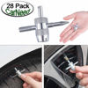 Picture of Febrytold 3 Pcs Tire Valve Core Remover Tools with 25 Pcs Brass Valve Stem Cores, 4-Way Valve Stem Core Tool, Dual & Single Head Tire Valve Core Remover Installer Tools