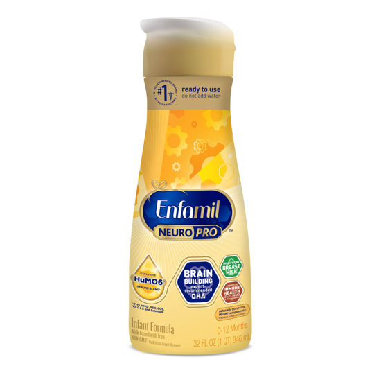 Picture of Enfamil NeuroPro Baby Formula, MFGM* 5-Year Benefit, Expert-Recommended Brain-Building Omega-3 DHA, Exclusive Immune Supporting HuMO6 Blend, Ready-to-Feed Infant Formula, Liquid, 32 Fl Oz