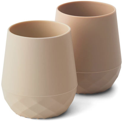 Picture of SAMiGO Silicone Baby Cups for 6-12 Months Infants - Tiny Open Cups - Training Cups for Baby Led Weaning - Set of 2 Drinking Cups