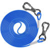 Picture of XiaZ Dog Tie Out Cable,Dog Chains for Outside with Swivel Hook, Dog Runner Leads for Yard Outdoor and Camping, Rust- Proof Training Leash for Small to Medium Pets Up to 125 LBS, 30ft，Blue