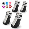 Picture of QUMY Dog Shoes for Small Dogs, Puppy Dog Boots & Paw Protectors for Winter Snow Day, Summer Hot Pavement, Waterproof in Rain Weather, Ourdoor Hiking, Indoor Hardfloor with Skid-Resistant Sole Black 3
