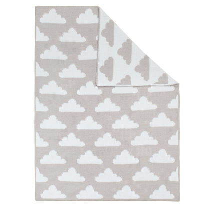 Picture of Living Textiles Grey Clouds Chenille Soft Baby Blanket Reversible Premium Cozy Fabric for Best Comfort - for Infant,Toddler,Newborn,Nursery,Boy,Unisex,Throw,Crib,Stroller,Gift, Grey Clouds 40x30