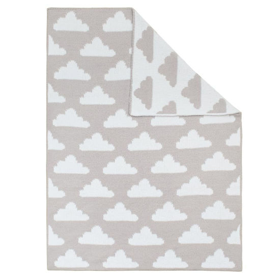 Picture of Living Textiles Grey Clouds Chenille Soft Baby Blanket Reversible Premium Cozy Fabric for Best Comfort - for Infant,Toddler,Newborn,Nursery,Boy,Unisex,Throw,Crib,Stroller,Gift, Grey Clouds 40x30