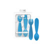 Picture of ezpz Mini Utensils - 12 Months+ (Fork & Spoon in Blue) - 100% BPA Free Fork and Spoon - Toddler Utensils - Designed by a Pediatric Feeding Specialist