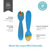 Picture of ezpz Mini Utensils - 12 Months+ (Fork & Spoon in Blue) - 100% BPA Free Fork and Spoon - Toddler Utensils - Designed by a Pediatric Feeding Specialist