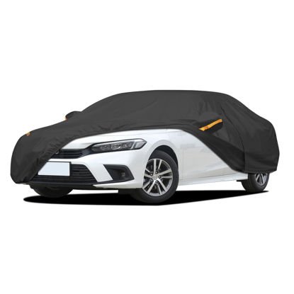 Picture of COLOR RAIN TIME Car Cover Waterproof All Weather for Automobiles UV Protection Windproof Scratch Resistant Outdoor Universal Full Car Covers Custom Fit for Civic