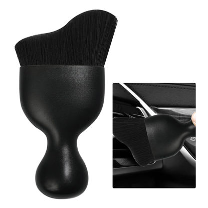 Picture of Ziciner Car Detailing Brush, Curved Soft Bristles Auto Removal Dust Collectors, Universal Vehicle Dashboard, Air Conditioner Vents etc Interior Cleaning Tool Accessories (Black)