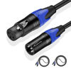 Picture of AuxLink XLR Cables, Microphone Cables 3ft 2 Pack, Heavy Duty Balanced XLR Speaker Cable Male to Female Suitable for Microphones, Speaker Systems, Radio Station, Stage Lighting and More-3 Feet