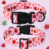 Picture of ARING PET Fall Dog Collar Pink Maple Leaf Rugby Dog Collars, Cotton Lightweight Thanksgiving Turkey Dog Collars Puppy Collar for Small Medium Large Dogs