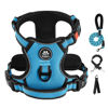 Picture of IVY&LANE No Pull Dog Harness for Medium Dogs, Dog Vest Harness with Leash, Safety Belt and Storage Strap, Fully Adjustable Harness, 360° Reflective Strip, Soft Handle (Blue, M)