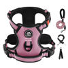 Picture of IVY&LANE No Pull Dog Harness for Medium Dogs, Dog Vest Harness with Leash, Safety Belt and Storage Strap, Fully Adjustable Harness, 360° Reflective Strip, Soft Handle (Pink, M)