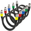 Picture of KINXIYU XLR Cable 10 FT/5 Pack, Microphone Cable 3 Pin Nylong Braided Balanced XLR Male to XLR Female Heavy Duty Mic Patch Cords