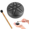 Picture of EASTROCK Mini Steel Tongue Drum for Kids 3 Inch 6 Notes Steel Drum Handpan Drum C Key with Mallets,Music Book (Black)