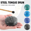 Picture of EASTROCK Mini Steel Tongue Drum for Kids 3 Inch 6 Notes Steel Drum Handpan Drum C Key with Mallets,Music Book (Black)