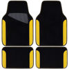 Picture of CAR PASS Waterproof Universal Fit Car Floor Mats, Car Mats Fit for SUV,Vans,sedans, Trucks,Set of 4pcs Car Carpet with Driver Heel Pad (Black and Yellow)