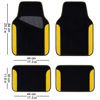 Picture of CAR PASS Waterproof Universal Fit Car Floor Mats, Car Mats Fit for SUV,Vans,sedans, Trucks,Set of 4pcs Car Carpet with Driver Heel Pad (Black and Yellow)