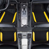 Picture of CAR PASS Waterproof Universal Fit Car Floor Mats, Car Mats Fit for SUV,Vans,sedans, Trucks,Set of 4pcs Car Carpet with Driver Heel Pad (Black and Yellow)