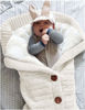 Picture of XMWEALTHY Unisex Infant Swaddle Blankets Soft Thick Fleece Knit Baby Girls Boys Stroller Wraps Baby Accessory White
