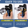 Picture of Door Lever Lock (3 Pack) Prevents Toddlers from Opening Doors. 3.25" L * 1.5" W * 4.5" H Easy One Hand Operation for Adults. Durable ABS with 3M Adhesive Backing. Simple Install (Black)