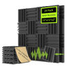 Picture of EEKIYA Sound Proof Foam Panels for Walls w/Self-Adhesive, Quick-Recovery Acoustic Panels Sound Absorbing, Sound Proofing Panels for Recording Studio, Home, Office (24pack, 12"x12"x2", 3D Grooves)