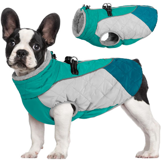 Picture of AOFITEE Warm Dog Coat, Reflective Turtleneck Dog Jacket Dog Winter Coat with Back Zipper, Thick Fleece Lined Pet Vest Cold Weather Coats for Small Medium Extra Large Dogs