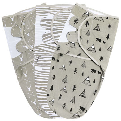 Picture of Mama Cheetah Baby Swaddle Sack 3-6 Month, Organic Cotton Swaddle Sleep Sack, Infant Swaddle Blanket Size Large, Swaddle for Large Babies, Large Swaddle Wrap, Easy Swaddles for Boy Girl, 3-Pack