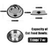 Picture of Serentive 2Pcs Cat Bowls Non-Slip Stainless Steel Small Cat Food Bowls Unbreakable Thicken Cat Feeder 7 Oz Cat Dishes Suitable for Indoor Small Pets Removable Rubber Base Easily Clean Lovely Color