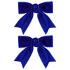 Picture of 3" Velvet Royal Blue Hair Bows Small Cute Velvet Ribbon Alligator Hair Clips Barrettes Hairpins Wedding Prom Party Dress Decor Accessory for Little Teen Toddler Flower Girls Kids