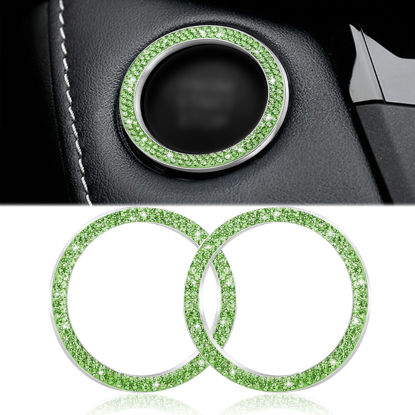 Picture of WINKA Car Engines Start Stop Accessories for Car Interior Decoration Light Green 2pcs Rhinestone Sticker