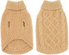 Picture of Mihachi Turtleneck Dog Sweater - Winter Coat Apparel Classic Cable Knit Clothes with Leash Hole for Cold Weather, Ideal Gift for Pet in New Year Khaki X-Large