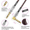 Picture of Augioth Guitar Cable 6 ft 2 Pack, Electric Instrument Bass Cable AMP Cord 1/4 Straight to Angled Dark Red Tweed