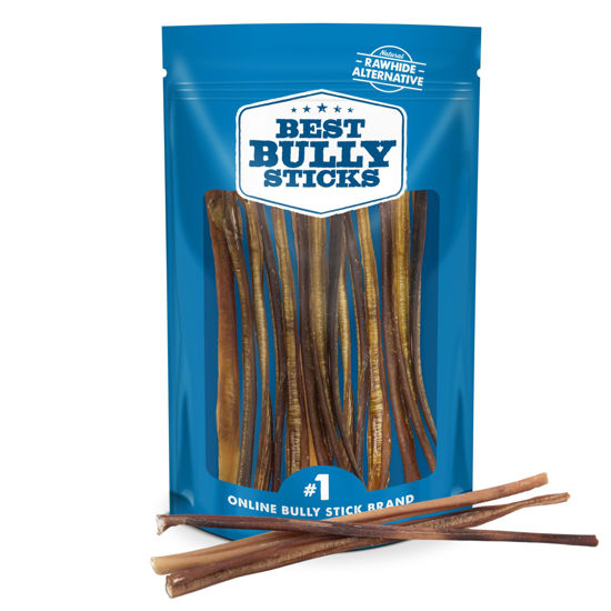 Picture of Best Bully Sticks 12 Inch Odor-Free Bully Sticks for Dogs - 12 Count (Pack of 1) - 100% Natural Grass-Fed Beef, Easily Digestible, No Grain or Rawhide - Large Breeds