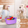 Picture of Poschnor Baby Gift Basket with Gift Bags and Ribbons, Empty Cotton Basket, Toy Storage for Baby and Pet, 12X 8 X 5 inch, Purple.