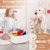 Picture of Poschnor Baby Gift Basket with Gift Bags and Ribbons, 12X 8 X 5 Inch Empty Cotton Rope Baby Basket, Basket Organizer for Baby and Pet Toys, White
