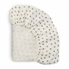 Picture of mushie Extra Soft Muslin Fitted Crib Sheet | 192 Thread Count | 28"x 52" (Black Daisy)