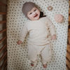 Picture of mushie Extra Soft Muslin Fitted Crib Sheet | 192 Thread Count | 28"x 52" (Black Daisy)