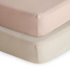 Picture of mushie Extra Soft Muslin Fitted Crib Sheet 2-Pack | 192 Thread Count | 28"x 52" (Blush/Fog)