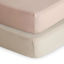 Picture of mushie Extra Soft Muslin Fitted Crib Sheet 2-Pack | 192 Thread Count | 28"x 52" (Blush/Fog)