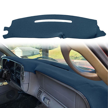 Picture of Yiz Dash Cover Mat Fit for 1997-2000 Chevy Chevrolet Silverado/GMC C1500 C2500 C3500 K1500 K2500 K3500, 1997-99 GMC Yukon/Chevy Tahoe Suburban,Dashboard Cover Pad Carpet Protector(97-98 Navy Blue)Y57