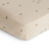 Picture of mushie Extra Soft Muslin Fitted Crib Sheet | 192 Thread Count | 28"x 52" (Bees)