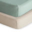 Picture of mushie Extra Soft Muslin Fitted Crib Sheet 2-Pack | 192 Thread Count | 28"x 52" (Roman Green/Fog)