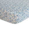 Picture of mushie Extra Soft Muslin Fitted Crib Sheet | 192 Thread Count | 28"x 52" (Blue Flowers)