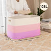 Picture of OIAHOMY 108L Super Large Blanket Basket, 25”x16”x16”(108L) Rectangle Woven Baskets for Storage, Cotton Rope Basket For Living Room, Toy Basket with Handle, Basket for Organizing- Gradient Pink